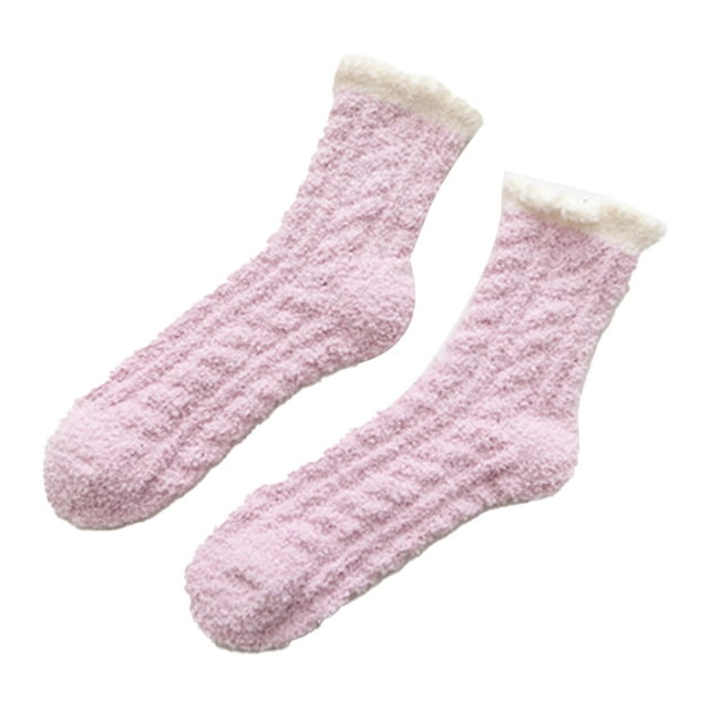 Naiovety 1 par de calcetines cálidos gruesos de invierno frío, calcetines suaves y transpirables para cama, accesorio de calcetería cómodo para el Suministros térmicos Rosa claro Naiovety HA071038-04