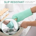 thumbnail image 3 of COOK WITH COLOR Silicone Oven Mitts and Pot Holders Set with Soft Quilted Lining, Mint, 6-Piece, 3 of 9