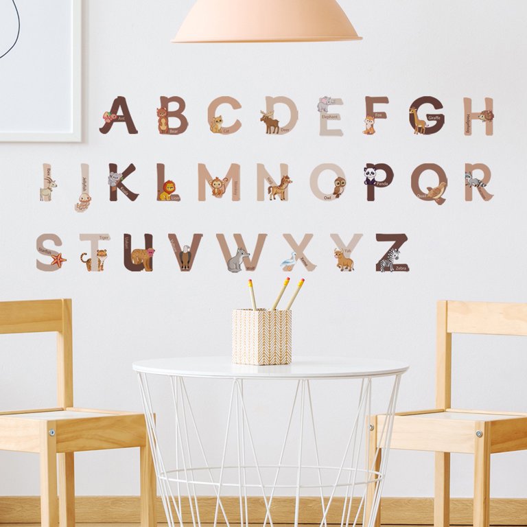 Boho Alphabet Wall Decals Neutral Number Wall Decals Peel and