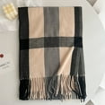 thumbnail image 2 of beishanbush Scarf Women Fall Winter Scarf Classic Tassel Plaid Scarf Warm Soft Large Blanket Wrap Shawl Scarves Black, 2 of 4