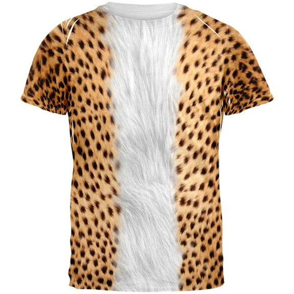 Halloween Cheetah Costume All Over Adult T-Shirt - Medium
