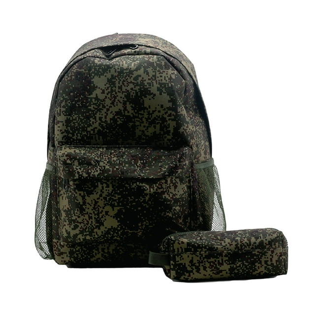 OMG ORGANIZE MY GEAR 2-in-1 Kids Backpack & Pencil Pouch Set, Elementary School Backpack for Kids (Camo)