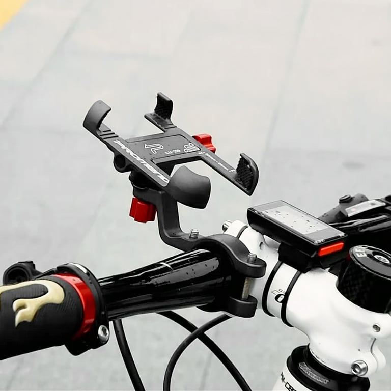 PROMEND Strong Aluminum Alloy Bike Phone Mount Motorcycle Phone Holder 360 Rotation Adjustable Phone Cradle 31.8mm Handlebar