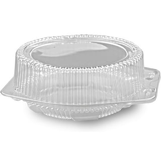 Supellectilem 10 Plastic Disposable Pie Containers with Hinged Locking  Lids | 5 Round Pie Keepers/Flan Cake Containers for Transport