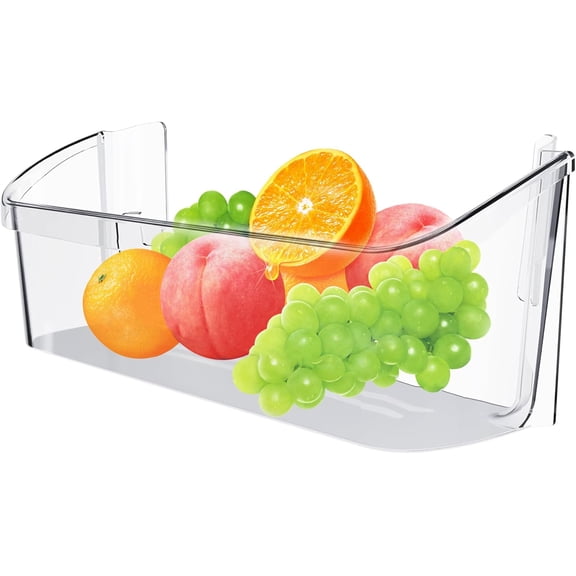 1PACK 240323002 Refrigerator Door Bin Shelf Compatible with Frigidaire or Electrolux, Bottom Shelves on Refrigerator Side, Clear, Double Unit, Replaces PS429725, AP2115742