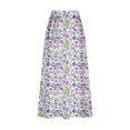 thumbnail image 5 of Spring Dresses for Women Viikei A-Line Skirt with Pockets for Convenience,Viikei Women's Printed Elastic Waistband Pleated Pocket Skirt With Mid Calf Skirt Purple XL, 5 of 5