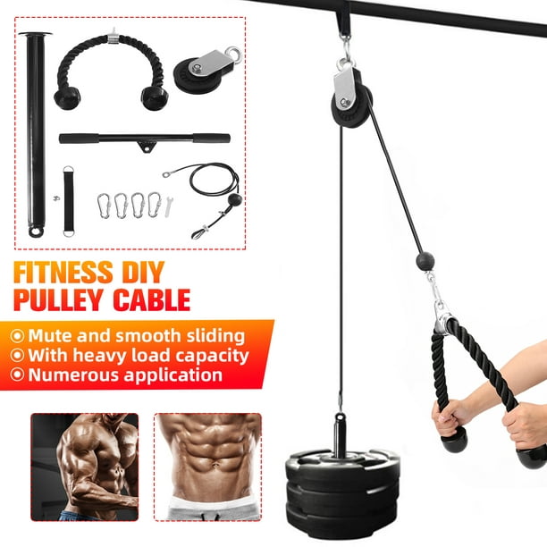Cable Pulley System Diy Home Gym Fitness Lat And Triceps Rope Equipment For Exercise Pull Down Com - Diy Lat Pulldown Pulley System