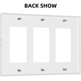 thumbnail image 4 of HPINK-T Flower Wild Flower Decorative Light Switch Cover Switch Plate 3 Rocker Wall Plate Switch Cover Plate for Bathroom Bedroom, 4 of 8