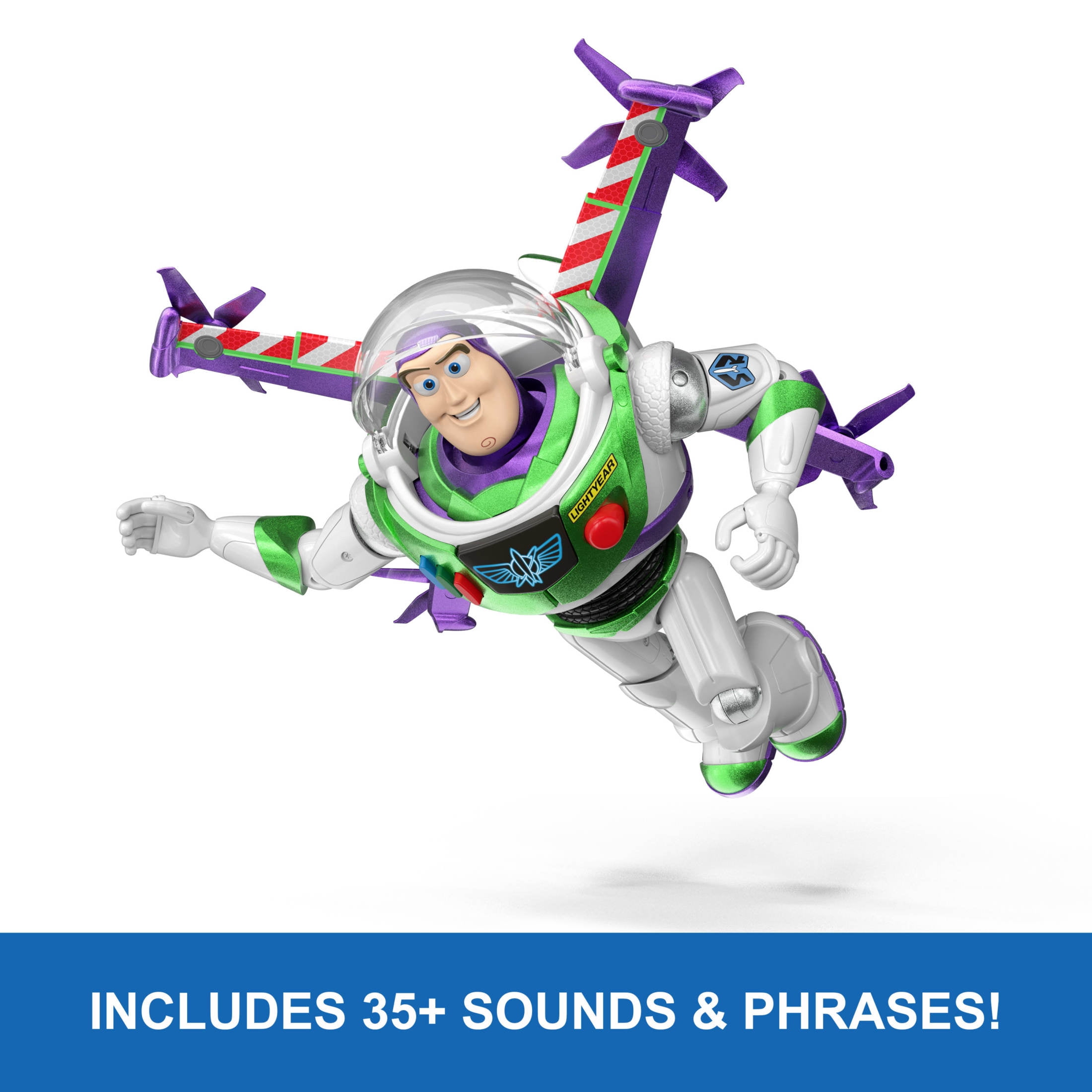 Disney and Pixar Toy Story 12” Scale Flight Mode Hi-Tech Edition Buzz Lightyear, 35+ Sounds
