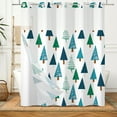 thumbnail image 2 of Mizhona Blue and Green Xmas Tree No Hooks Shower Curtains with Snap in Liner Winter Holiday White Hookless Fabric Bathroom Curtain，71"× 86", 2 of 4