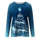 thumbnail image 4 of Camisas casuales de manga larga para mujer, suéter, túnica suelta, blusa con cuello redondo y estampado de árbol de Navidad Fridja fhghd1808, 4 of 4