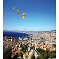 thumbnail image 3 of France Duvet Cover Set, Aerial View from City of Marseille and Hot Air Balloons Art Print, Decorative 3 Piece Bedding Set with 2 Pillow Shams, Queen Size, Azure Blue and Multicolor, by Ambesonne, 3 of 3