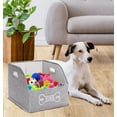 thumbnail image 2 of Brabtod Dog Toys Storage Bins Big Canvas Pet Baskets,Puppy Toy Box Organizer with Metal Handles,Gray, 2 of 6