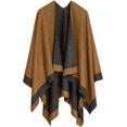 thumbnail image 1 of Poncho Châle Coloré - Marron, Cardigan Ouvert pour Automne/hiver, 1 of 5