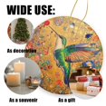 thumbnail image 3 of Funny Christmas Ornament,Hummingbird With Iridescent Feathers,Xmas Round Ceramic Pendant, 3 of 6