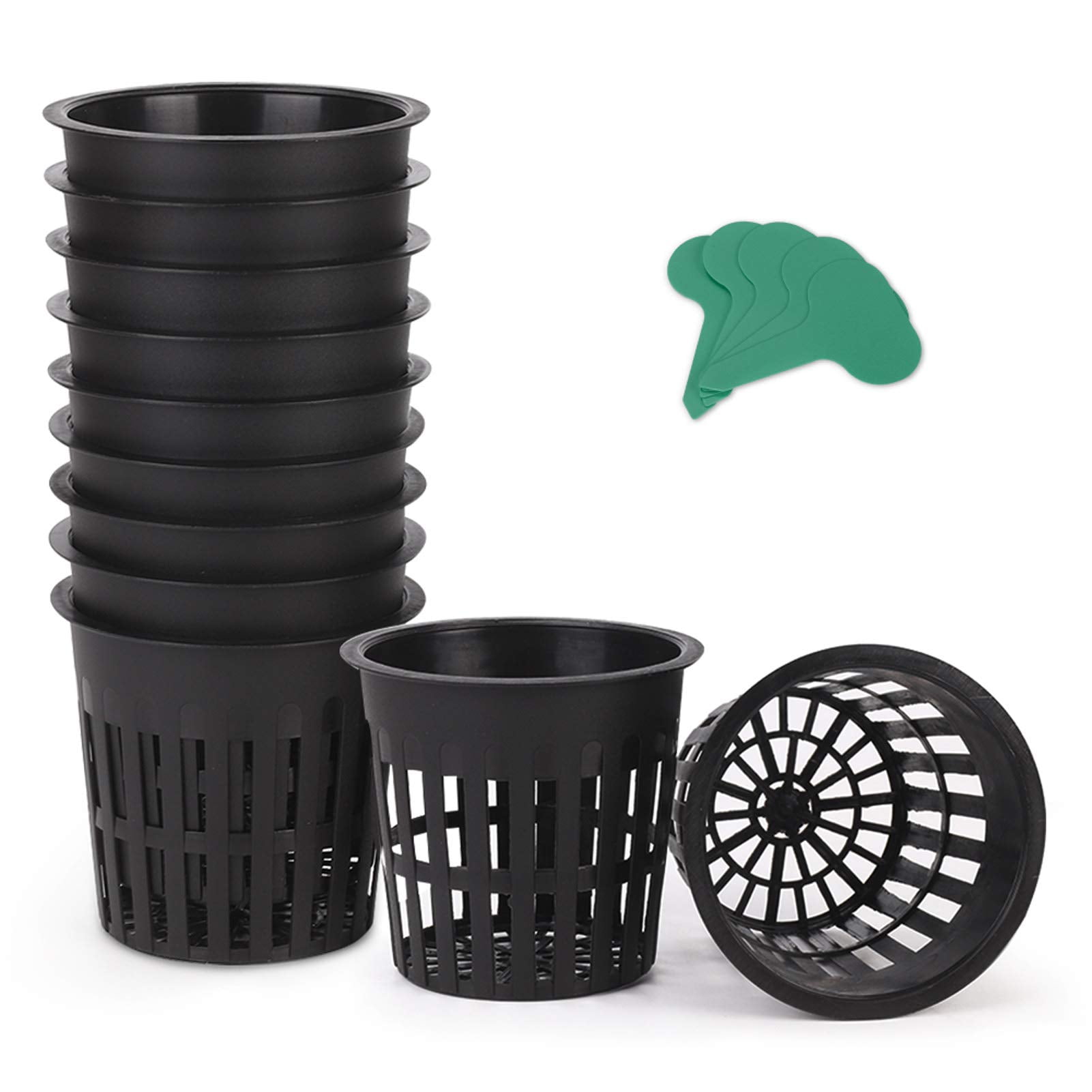 Square Orchid Pot Plastic Basket 4 inches Black Color Home Garden Decor 25 Pcs 