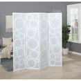 thumbnail image 3 of Roundhill Furniture Arvada 4-Panel Wood Room Divider w/Circle Pattern in White, 3 of 4