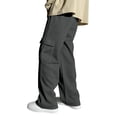thumbnail image 4 of TOWED22 Baggy Sweatpants for Boys Loose Fit Straight Leg Cargo Sweat Pants Elastic Waist Trousers Streetwear with Pockets Dark Gray,10-11 Y, 4 of 7