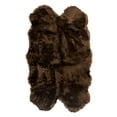 thumbnail image 3 of Ultra Soft Faux Sheepskin Fur Shag Rug Dark Brown 4' x 6' Sheepskin, 3 of 7