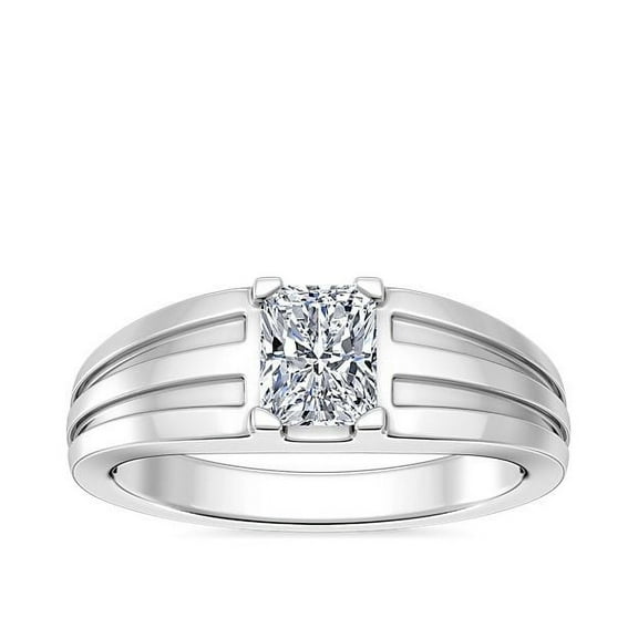 1.00 Carat Radiant Cut Real Diamond Shiny Unique Solitaire Bridal Ring for Bride Solid 14K White Gold Size 7