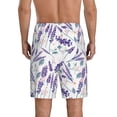 thumbnail image 3 of Kdxio Lavender Flowers Print Mens Sleep Shorts Bottoms Soft Comfy Pajama Wear Pants with Drawstring Pockets, 3 of 7