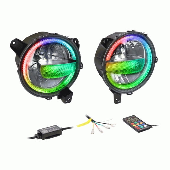 Metra JP-901RGBKT 9" Chasing LED Headlights for Jeep Wrangler Gladiator 2018-Up