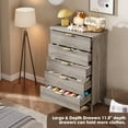 thumbnail image 3 of M optimized Fluted Dresser for Bedroom with 5 Deep Drawers, 47.2" Tall Chest of Drawers, Curved Profile Design, Modern Wooden Dresser, for Living Room, Kids Room, Hallway, 3 of 8