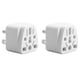 thumbnail image 1 of 2X Adaptador de Enchufe de Viaje de EE. UU. EU/UK/AU/In/CN/JP/Asia//Brasil Una EE. UU. (Tipo B),Blanco, 1 of 6