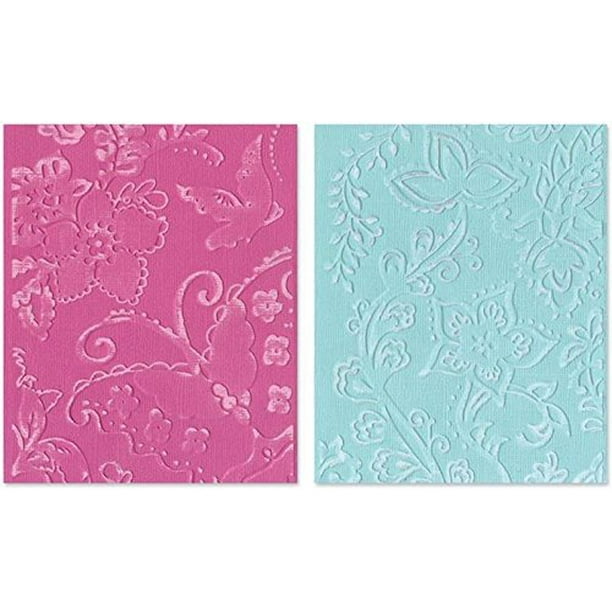 Sizzix Textured Impressions A2 Embossing Folders, Far Out Florals, 2Pack MultiColored
