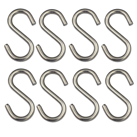 DGOL 8 paquetes de ganchos en forma de S de acero inoxidable 304 resistentes de 2-5/8 pulgadas de largo, carga de 300 libras