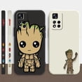 thumbnail image 2 of Case For Redmi Note 12 11 11T 11R 11E 9 9S 8 7 7S PRO PLUS 4G 5G Colour Simple Liquid silicone Case Cartoon Marvel Baby Groot, 2 of 5