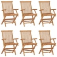 thumbnail image 1 of vidaXL Folding Garden Chairs 6 pcs Solid Teak Wood, 1 of 5
