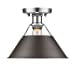 thumbnail image 3 of Golden Lighting 3306-FM PW-RBZ Orwell PW Flush Mount, Silver - Rubbed Bronze Shade, 3 of 3