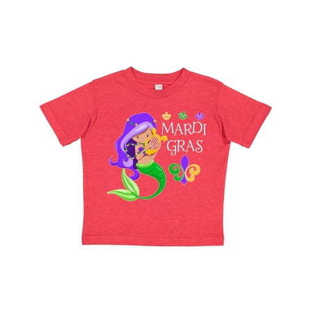 

Inktastic Mardi Gras Mermaid with Harp and Beads Gift Toddler Boy or Toddler Girl T-Shirt