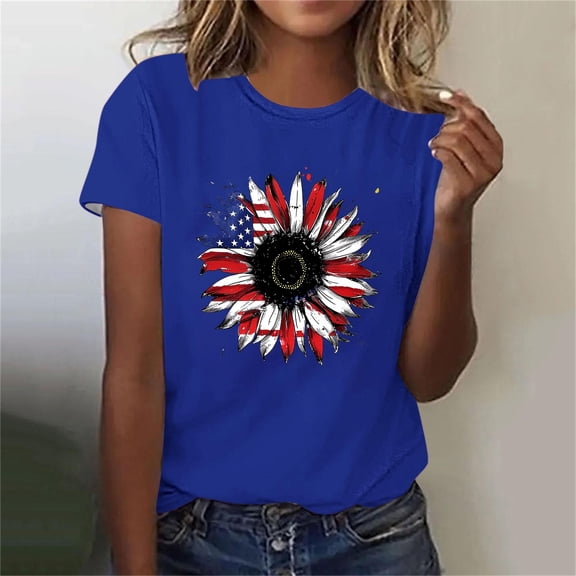 Otvok Women'S Graphic T Shirt Plus Size Printed Blouses Casual Crew Neck Short Sleeve Basic Tee Tops