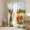 thumbnail image 3 of Castle Fairy Highland Cow Black Out Curtains,Floral Daisy Curtains Pack of 2 (42x63 Each), 3 of 6