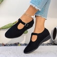 thumbnail image 2 of Rokment Wedge Dress Shoes for Women 2026 Spring Summer Fall Vintage Casual Suede Pointed Closed Toe Buckles Mid Heels Mary Jane Dressy Sandals Black Size 7.5, 2 of 5