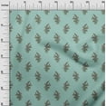 thumbnail image 3 of oneOone Cotton Poplin Dusty Teal Green Fabric Asian Ajrakh Floral Fabric For Sewing Printed Craft Fabric By The Yard 42 Inch Wide, 3 of 4