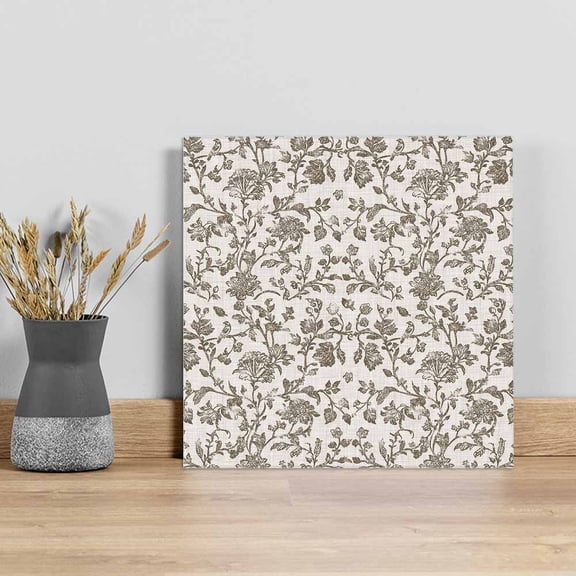 Farmhouse Brown Wall Art Painting on Canvas, Vintage Flower Leaf Botanical Plant Canvas Art Home Prints Wall Art Framed Modern Artwork for Living Room Bedroom Wall Decor 8x8in