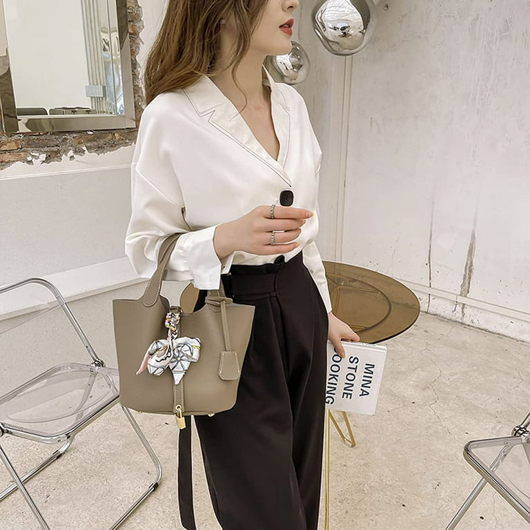 Asge Small Bucket Bags for Women Designer Soft Leather Crossbody Bucket  Purse Fashion top Handle Hobo Handbag 