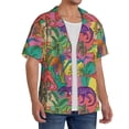 thumbnail image 2 of Goofa Colorful Dinosaur Printed Men's Casual Short-sleeved Shirt,Lightweight Breathable Button-down,Summer Casual men's top,Versatile Fashion shirt-3X-Large, 2 of 7