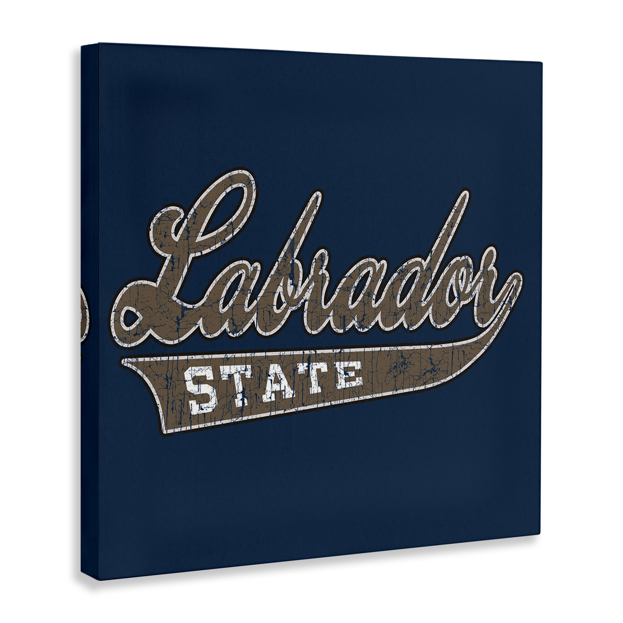 Stupell Industries Labrador State Varsity Novelty & Humor Painting Wrapped Canvas Art Print Wall Art, 17 x 17