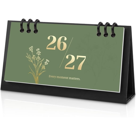 Small Desk Calendar 2026-2027, 6.3" x 3.1", 2026 Desk Calendar - Runs From January 2026 Until December 2027, 24 Months Mini Desktop Calendar for School, Home and Office Supplies