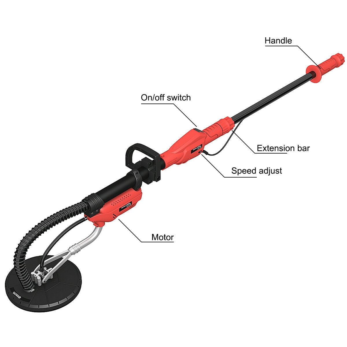 Drywall Sander 800W Commercial Electric Adjustable Variable Speed Sanding Pad