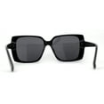 thumbnail image 4 of Womens Squared Butterfly Minimal Rectangular Chic Plastic Sunglasses All Black, 4 of 4