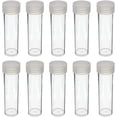thumbnail image 1 of 10) Tubes de Rangement Ronds en Plastique Transparent pour Pièces de Monnaie à Visser sur Couvercle, 1 of 5