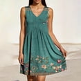 thumbnail image 4 of MYAOYI Women's Dress Vintage Boho Floral Sleeveless V Neck Summer Dress Casual Babydoll Tank Sundress, 4 of 7