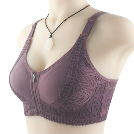 

TOWED22 Bras For Women Women s Bra Plus Size Underwire Seamless Full Coverage Push Up Sleep Bras Pure Comfort Back Close Soft Cozy Bra Grey