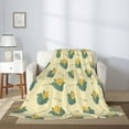 thumbnail image 2 of Throw Blanket for Couch Sofa and Bed, Cute Corn Pine Green Leaves Super Soft Plush Throw Blanket, Fuzzy Cuteness Comfy Warm Washable Flannel Blanket & Throws for All Season 80"x60", 2 of 5