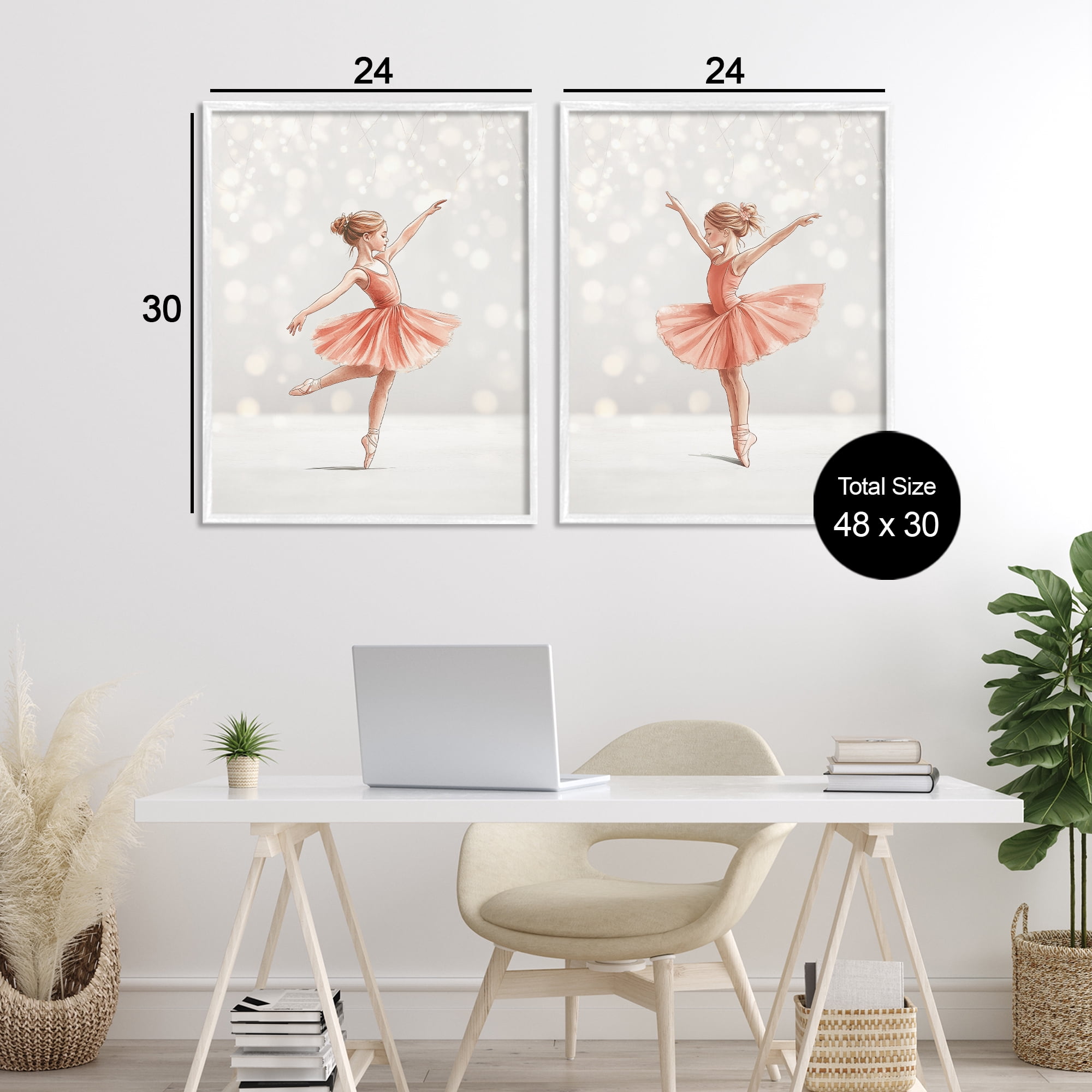 Stupell Industries Dancers In The Light 2 Piece White Framed Giclee Art Set, design by Christine Simpson Art